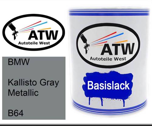 BMW, Kallisto Gray Metallic, B64: 1L Lackdose, von ATW Autoteile West.